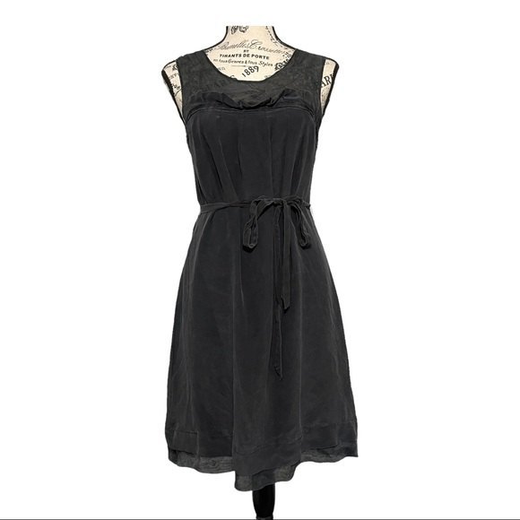 Dresses & Skirts - OJAY Womens 100% Silk Sleeveless Tie Waist Mini Dress Black Size 8